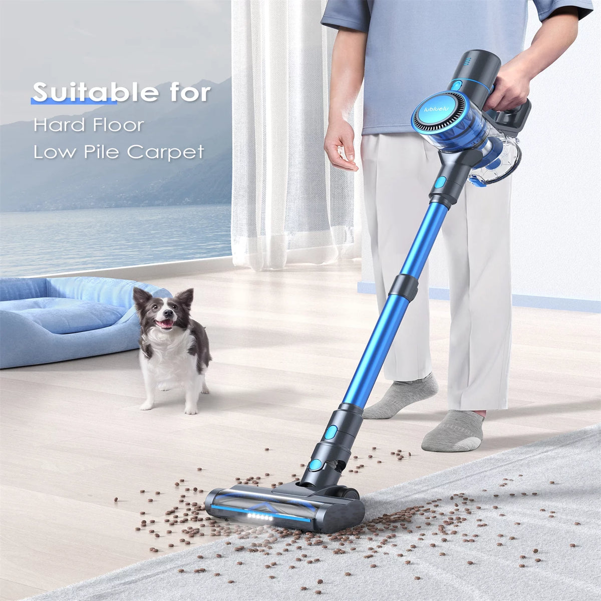 Cordless Stick Vacuum Cleaner Blue W393