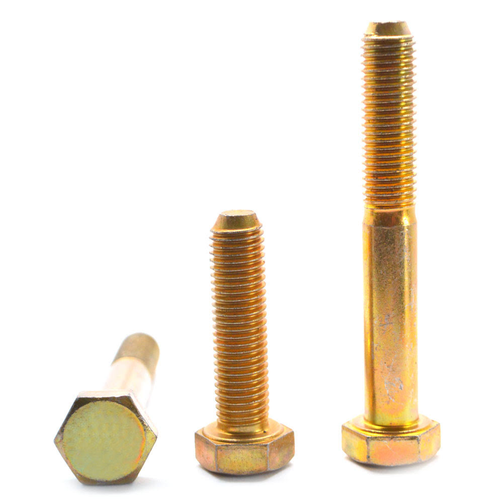 1 1/4x22-12 x 5x22 Fine Thread Grade 8 Hex Cap Screw Yellow Zinc Plated M3262