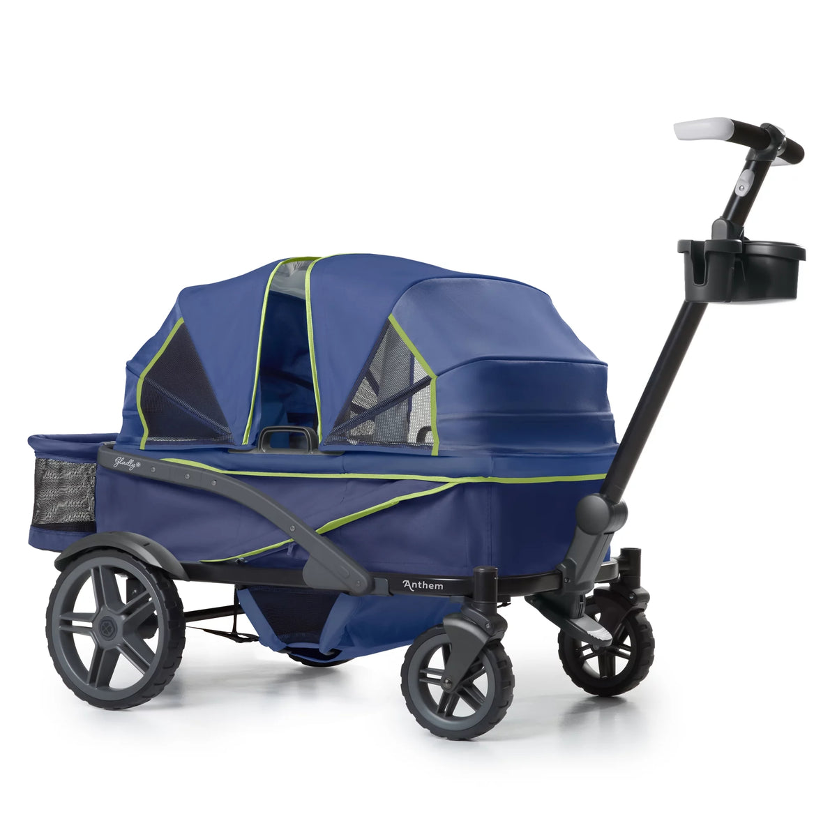 4-Seater Wagon Stroller with Rugged Wheels and Removable Canopy H6341
