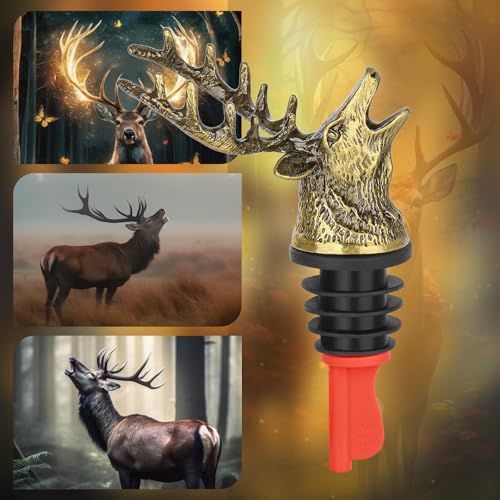 Silver Deer Wine Bottle Pourer and Stopper O342