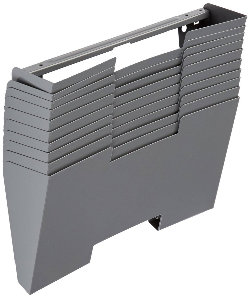 Gray Wall Mount Steel Vertical File Organizer 10 Sectional Modular T755344