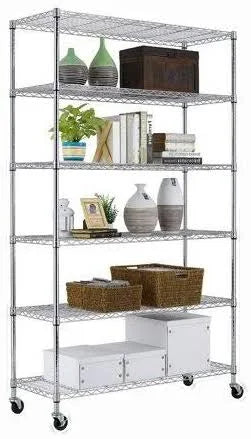 6 Tier Wire Shelving Unit with Wheels I508412