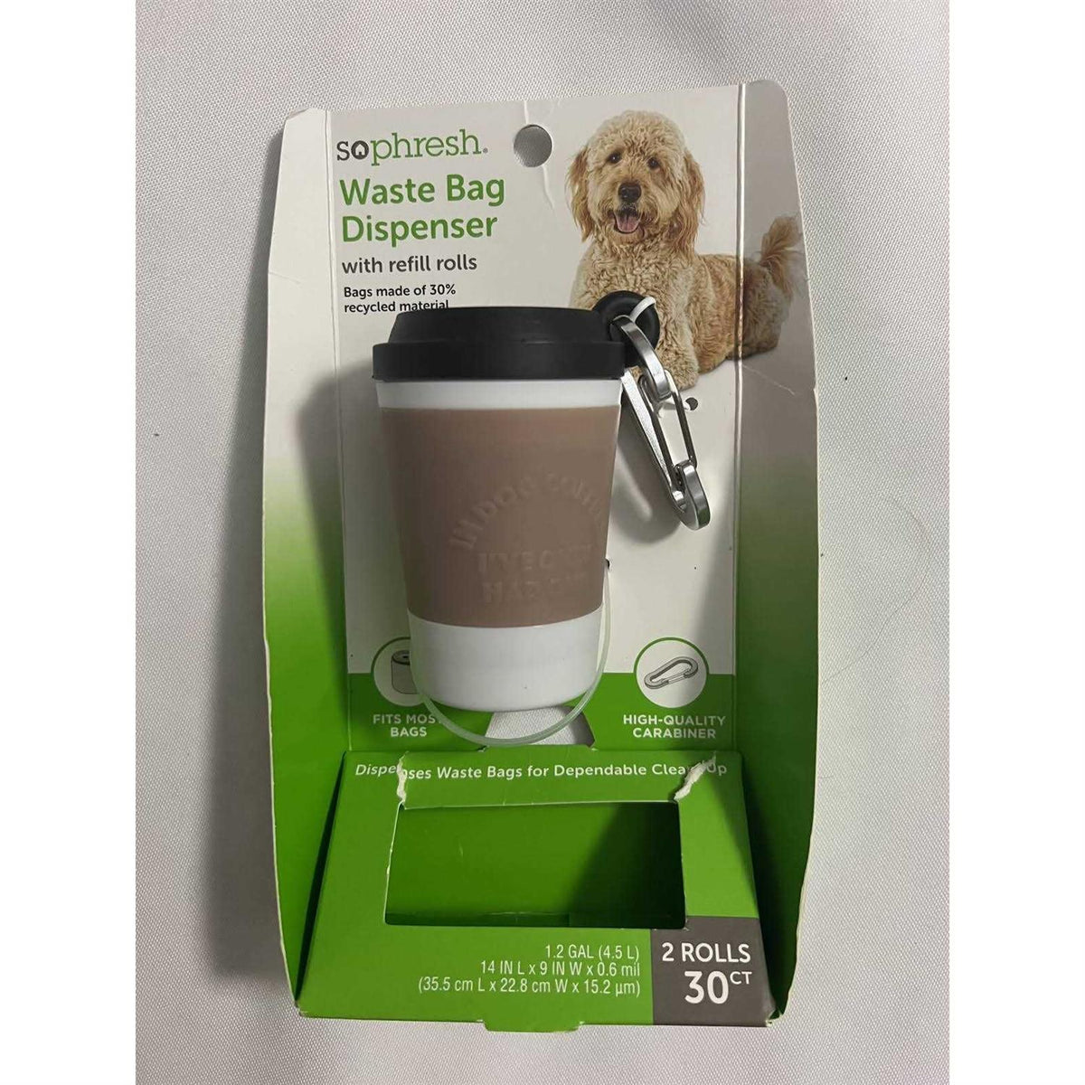 Coffee Cup Dog Waste Bag Dispenser with Refill Rolls Z249