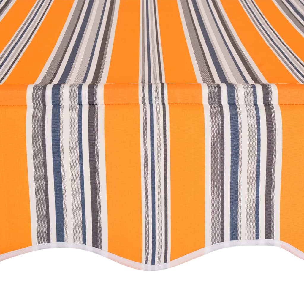 Manual Retractable Awning 137.8" Yellow and Blue Stripes E276