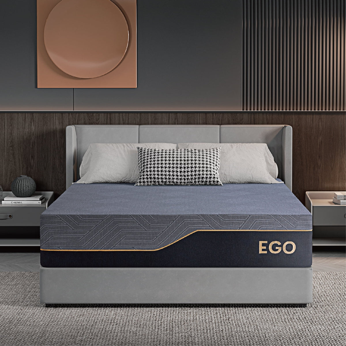 Black 14 inch Queen Memory Foam Mattress C193