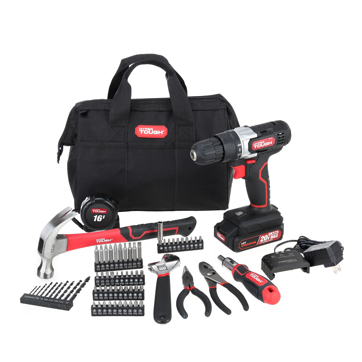 20V Max Lithium-Ion 3/8 inch Cordless Drill 70-Piece Home Tool Set P22669