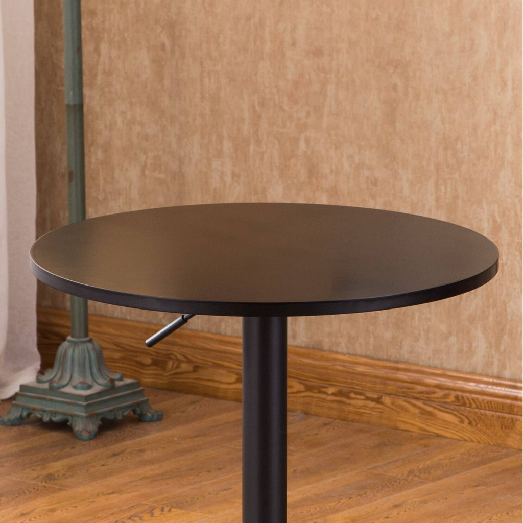 Black Round Adjustable Height Metal Bar Table Y5187