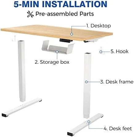 Height Adjustable Electric Sit Stand Desk 40 x 24 Inches K571600