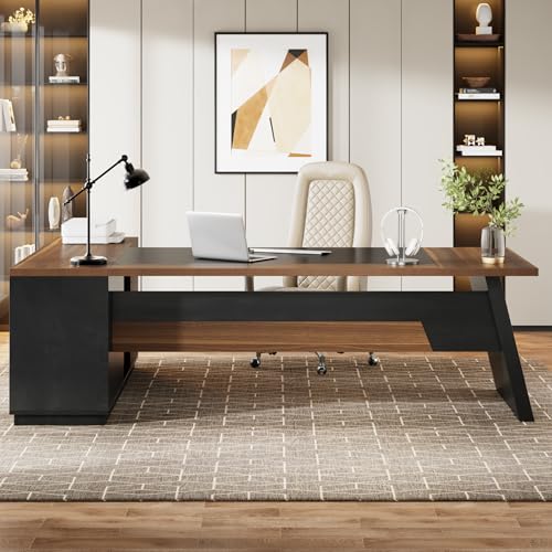 78" L-Shaped Desk with Drawers and File Cabinet H167849