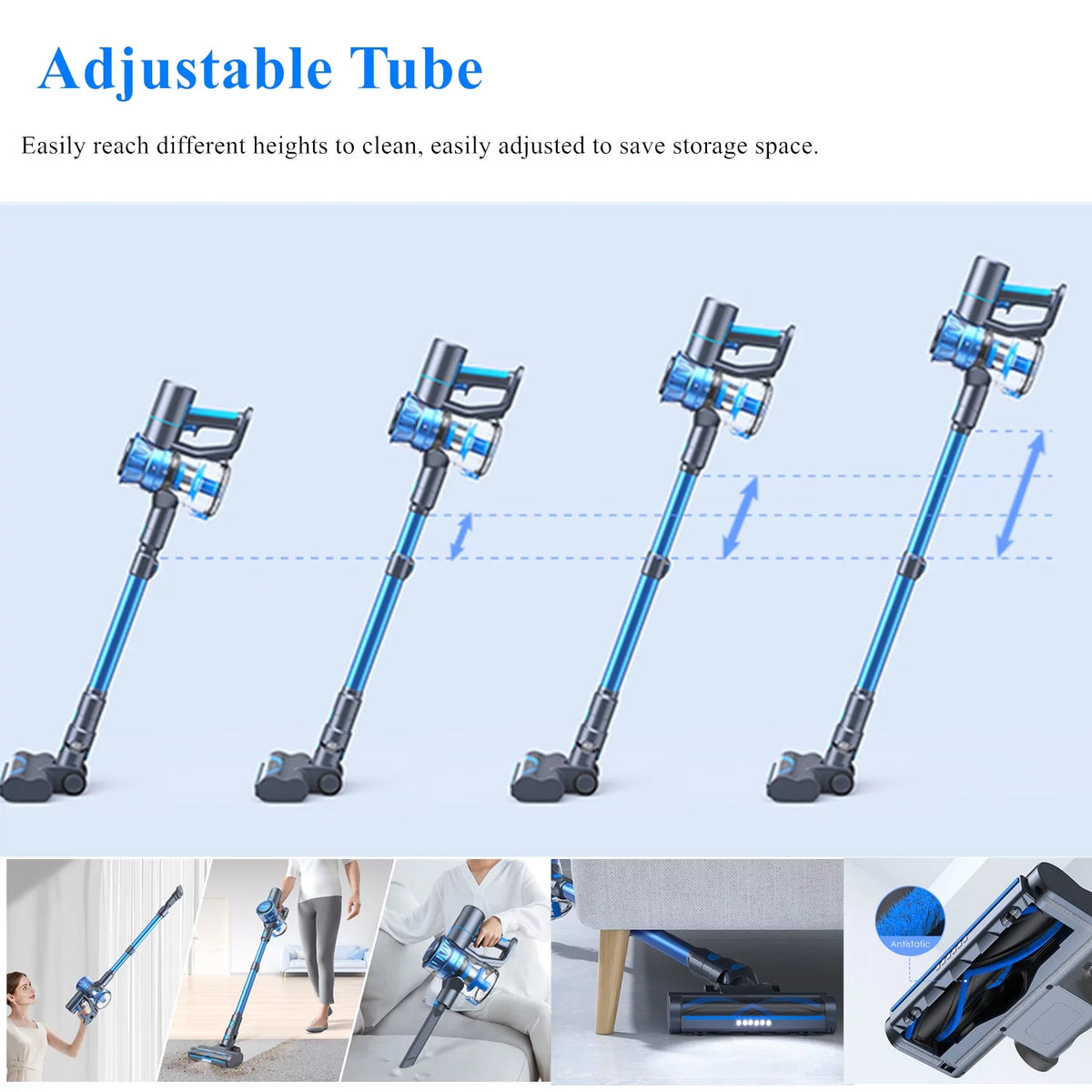 Cordless Stick Vacuum Cleaner Blue W393