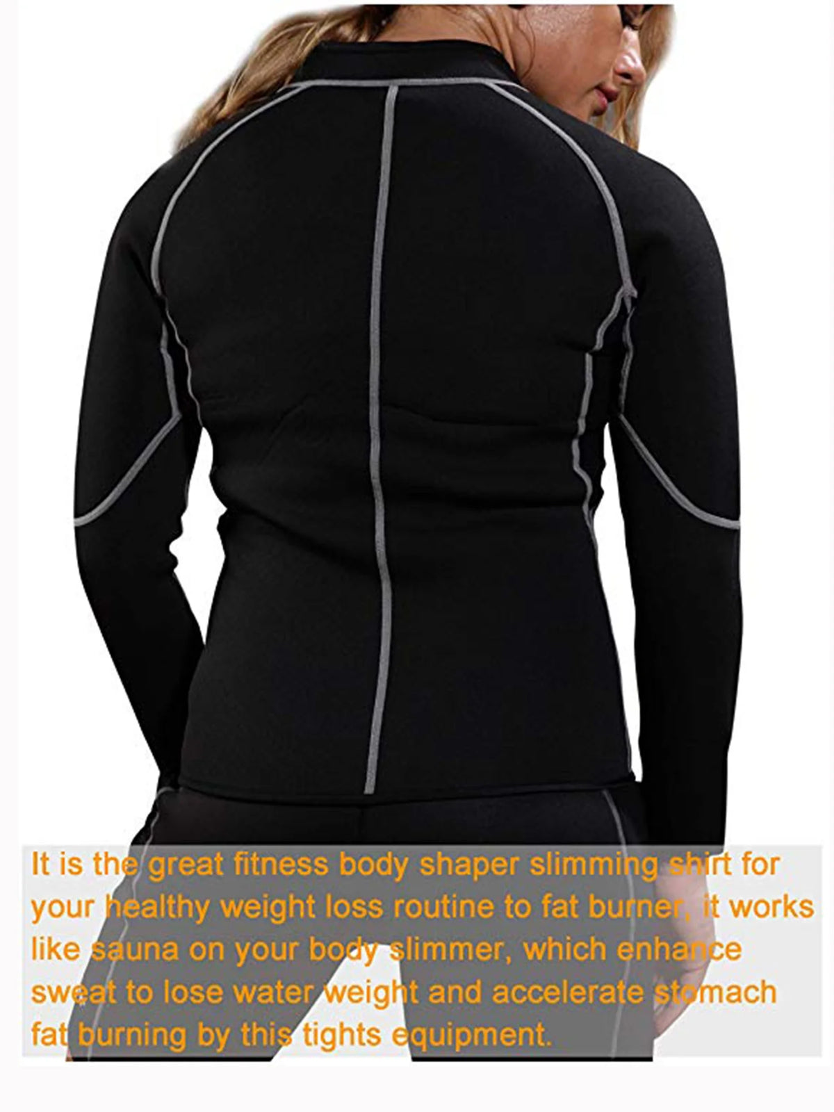 Women's Neoprene Sauna Vest Waist Trainer Corset Long Sleeves Gym Hot Sweat Suit Workout Body Shaper S87422
