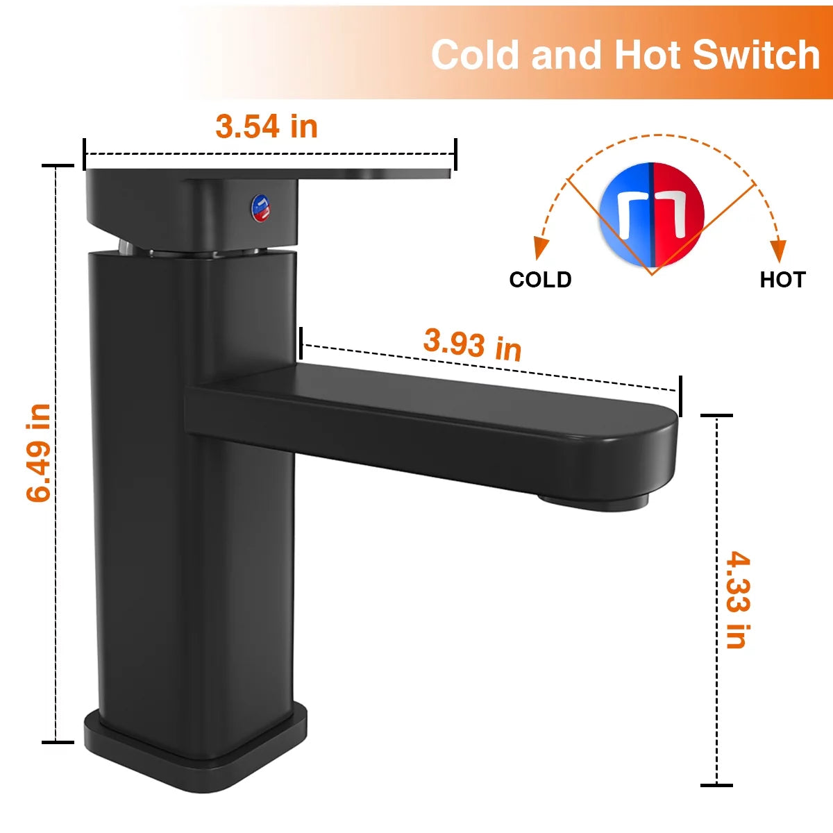 2Pack Single Handle Black Bathroom Sink Faucet J897186