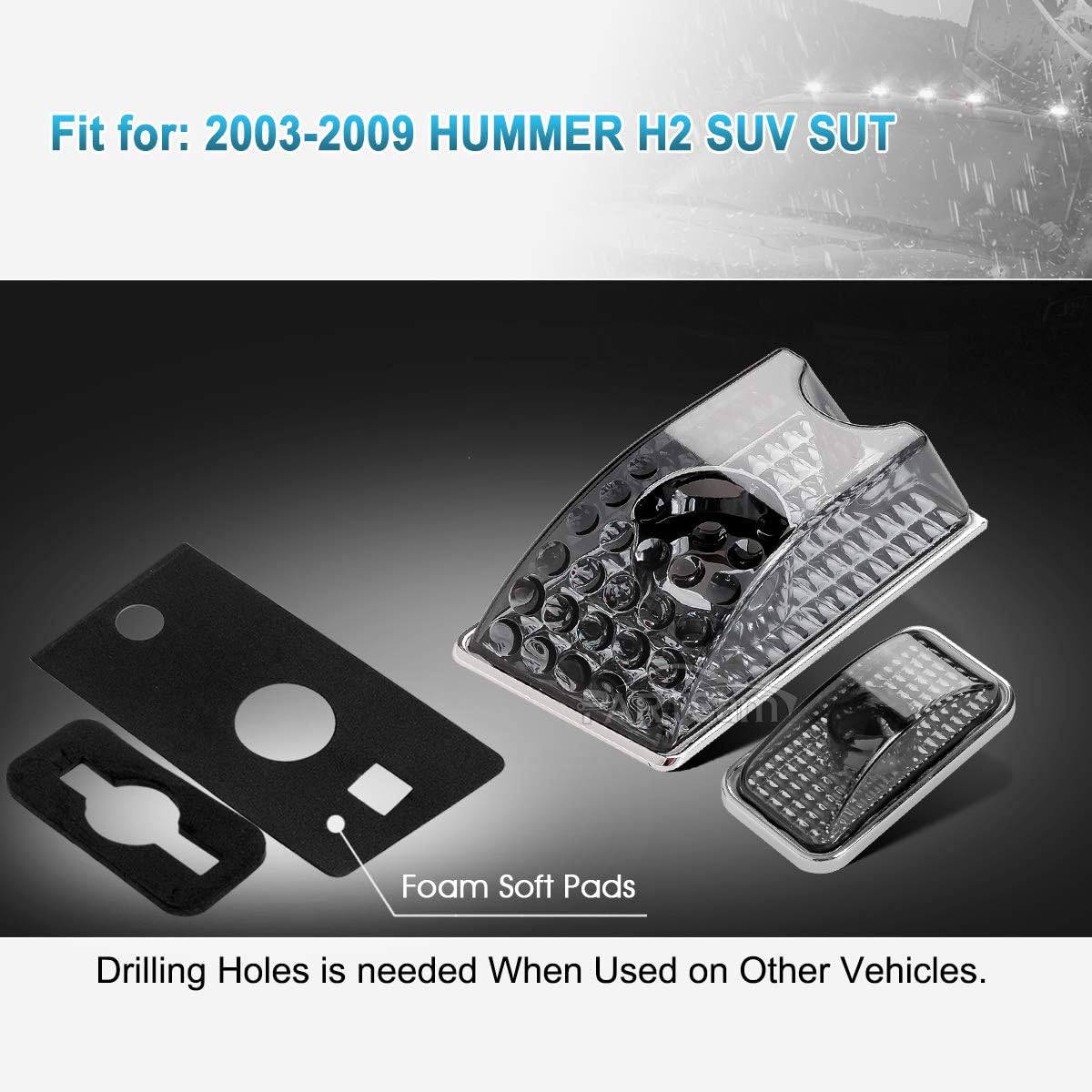 Smoked Housing Cab Roof Lights with T10 Halogen Bulbs H797988