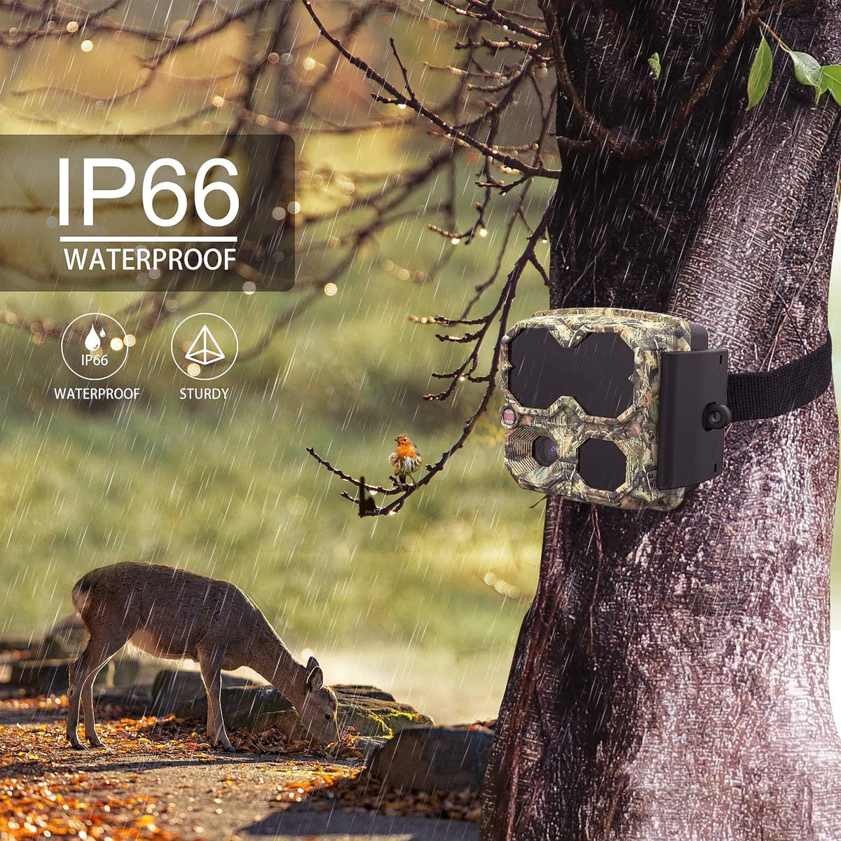 Pack of 2 Mini 12MP 1080P Waterproof Game Camera with Night Vision Motion Activated Video Cam O90519