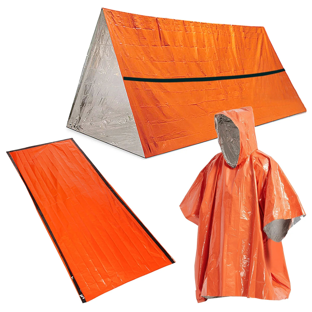 Waterproof Thermal Poncho Raincoat with Sleeping Bag and Tent Shelter S3101