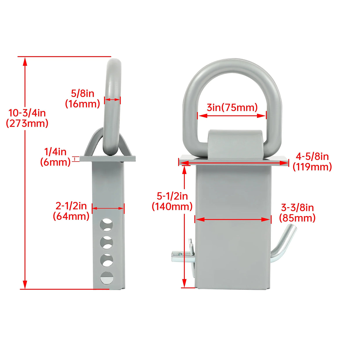 8 Pcs Removable Trailer Stake Pocket Tie Down D Ring Zinc Coated 5400 Lbs Load Limit N774342
