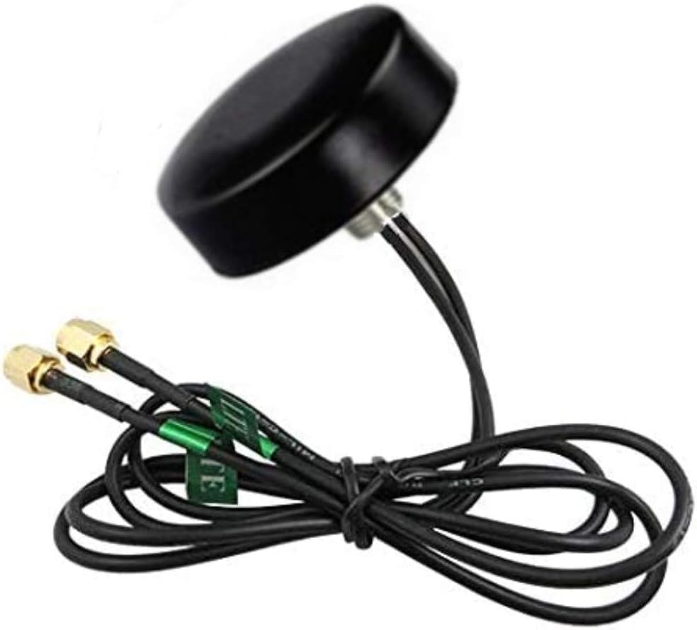 5G LTE Puck Antenna MIMO Omni-Directional with Dual-Diversity SMA Male Connectors with 15′ Cables, Pack of 2 K662236