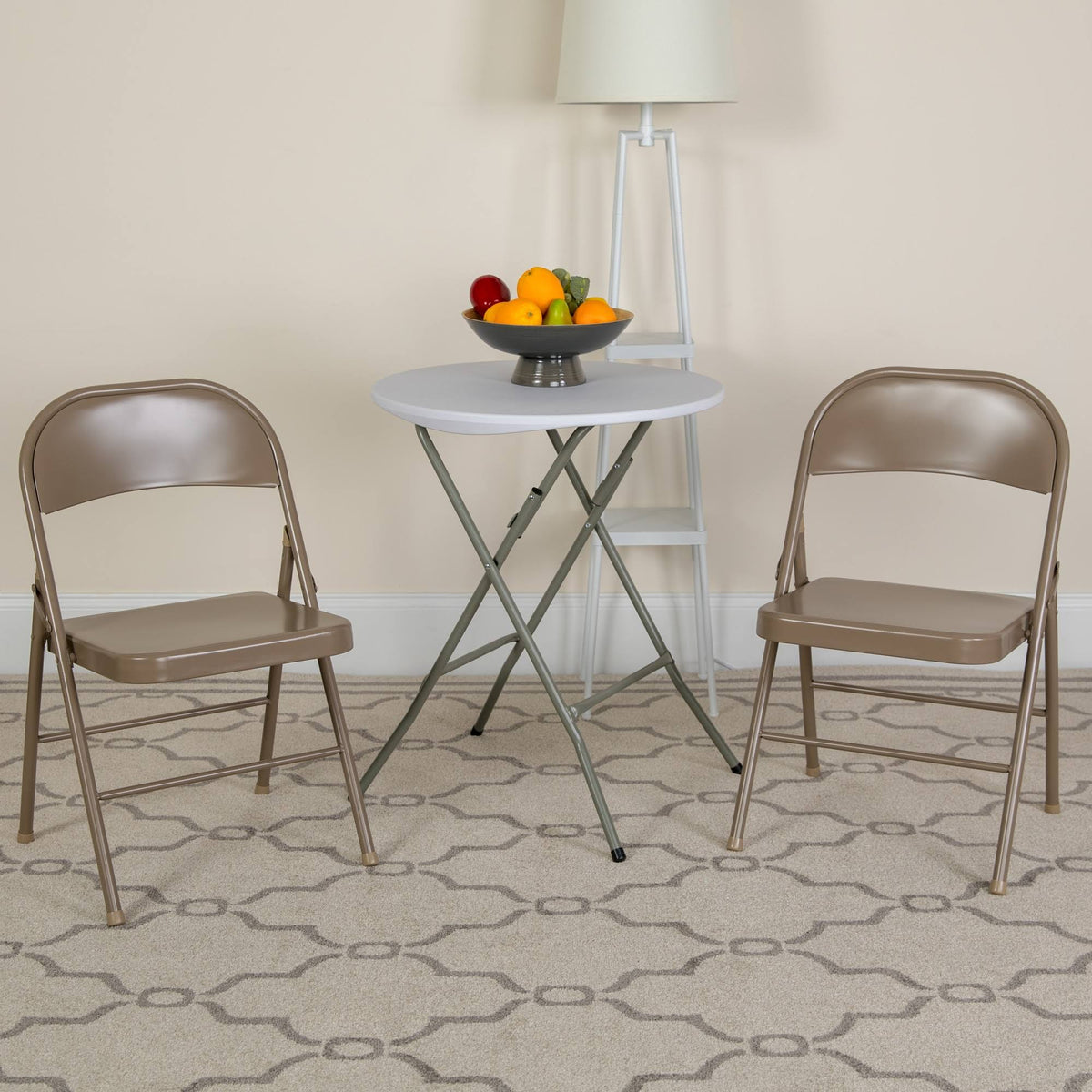 4 Pack Beige Metal Folding Chair O866
