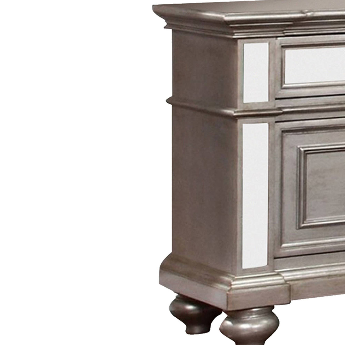 Silver Contemporary Night Stand L70042