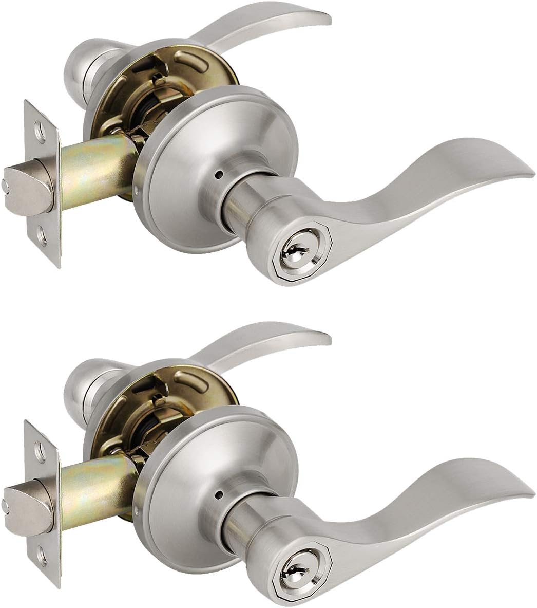 6 Pack Non-Locking Satin Nickel Door Lever Set H24114