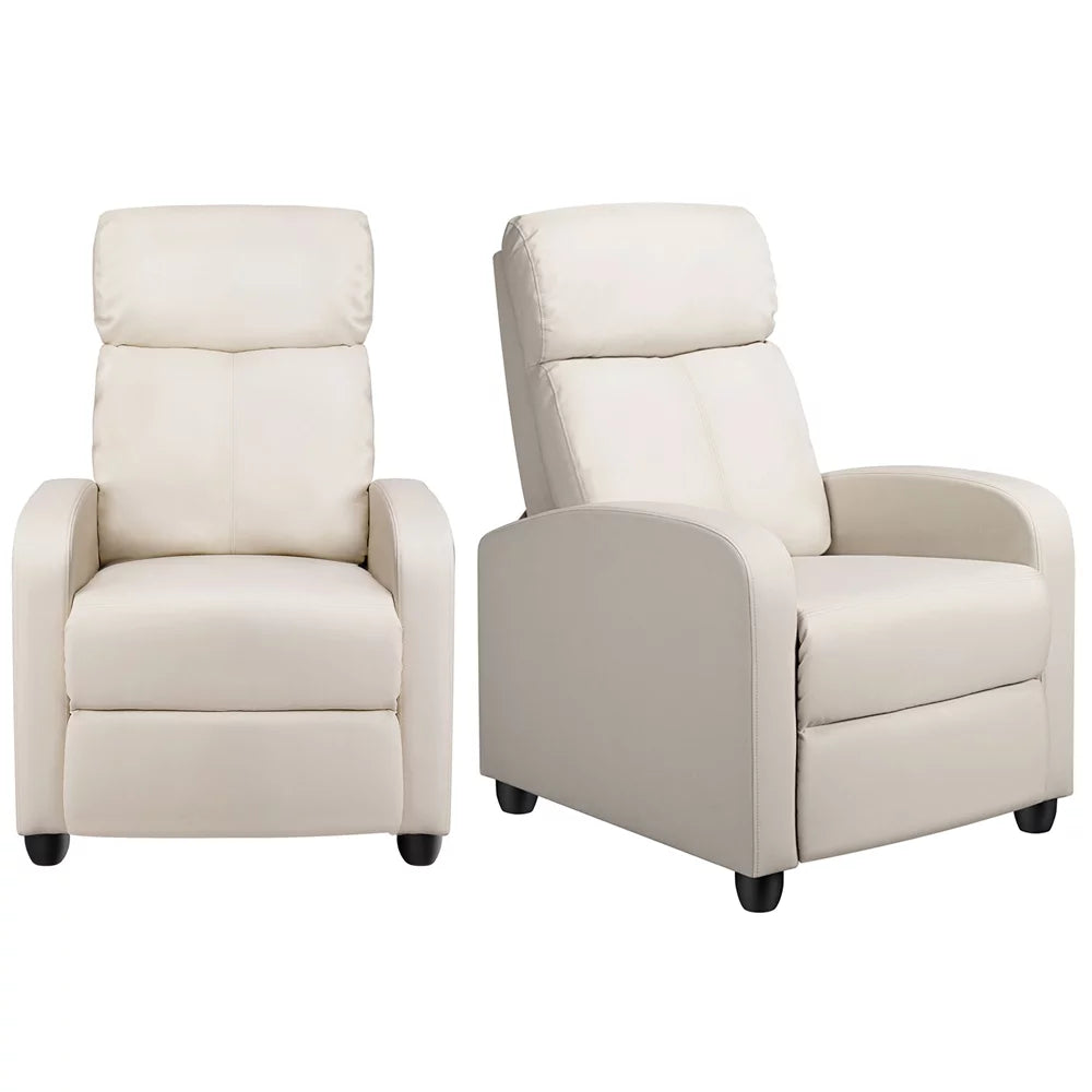 2pcs Beige Recliner Chair with Pocket Spring V22785