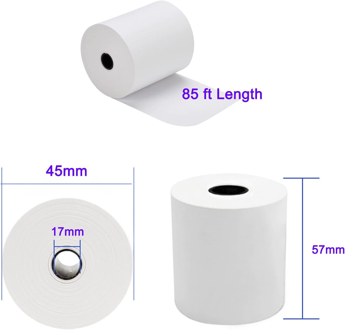 2 1/4inch 85ft Thermal Receipt Paper (50 Rolls) S8272