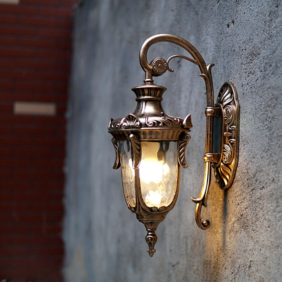 Antique Wall Light Lantern Sconce Glass Lampshade D47183
