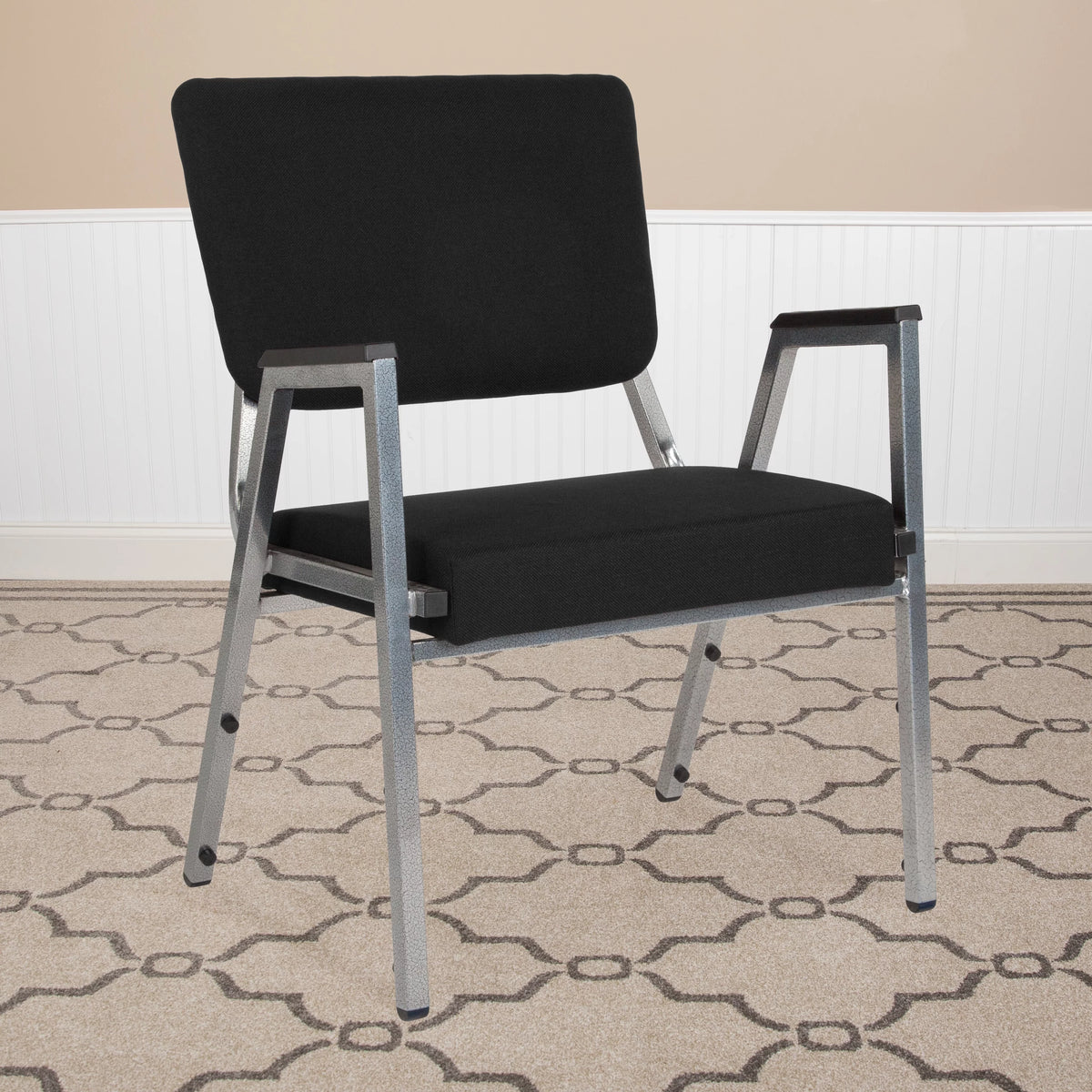 4 Pack Black Antimicrobial Fabric Bariatric Medical Reception Arm Chair F6711