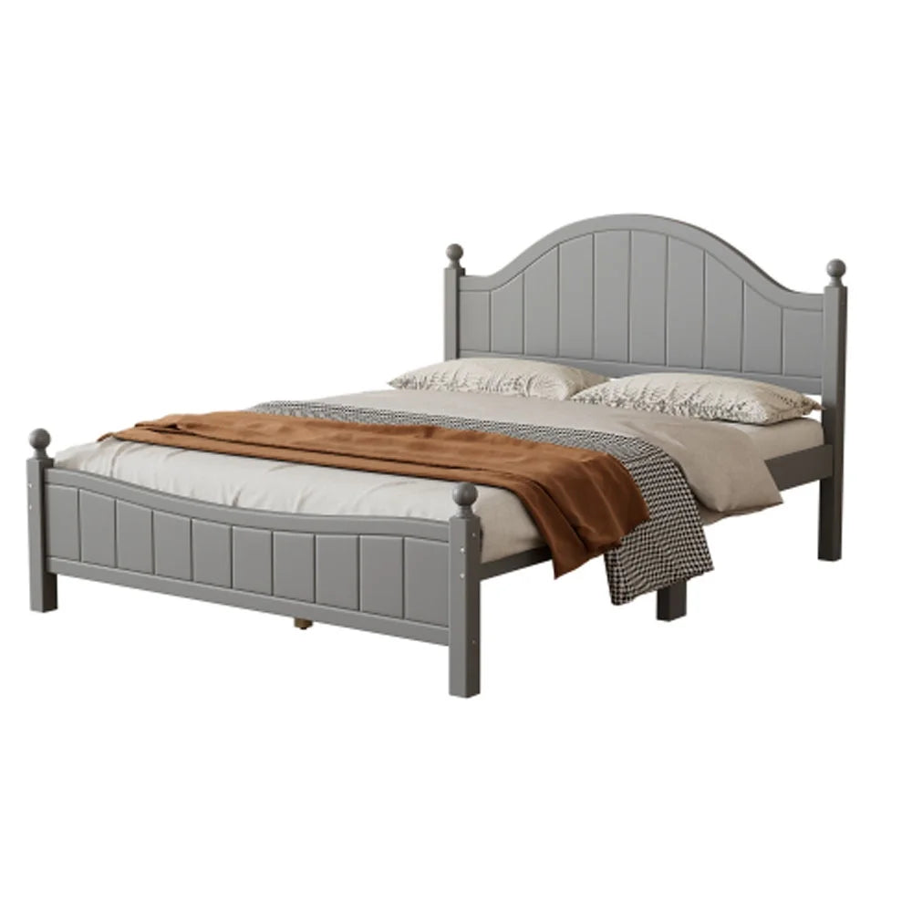 Gray Solid Wood Platform Bed Queen Q515