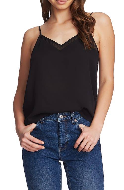 Rich Black Chiffon V Neck Camisole Top X413795