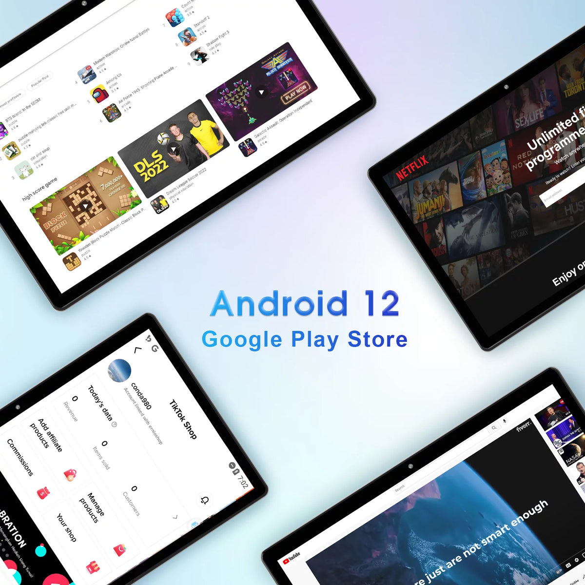 10 inch Android 12.0 Tablet 3GB RAM 64GB Storage Quad-Core 6000mAh W89748