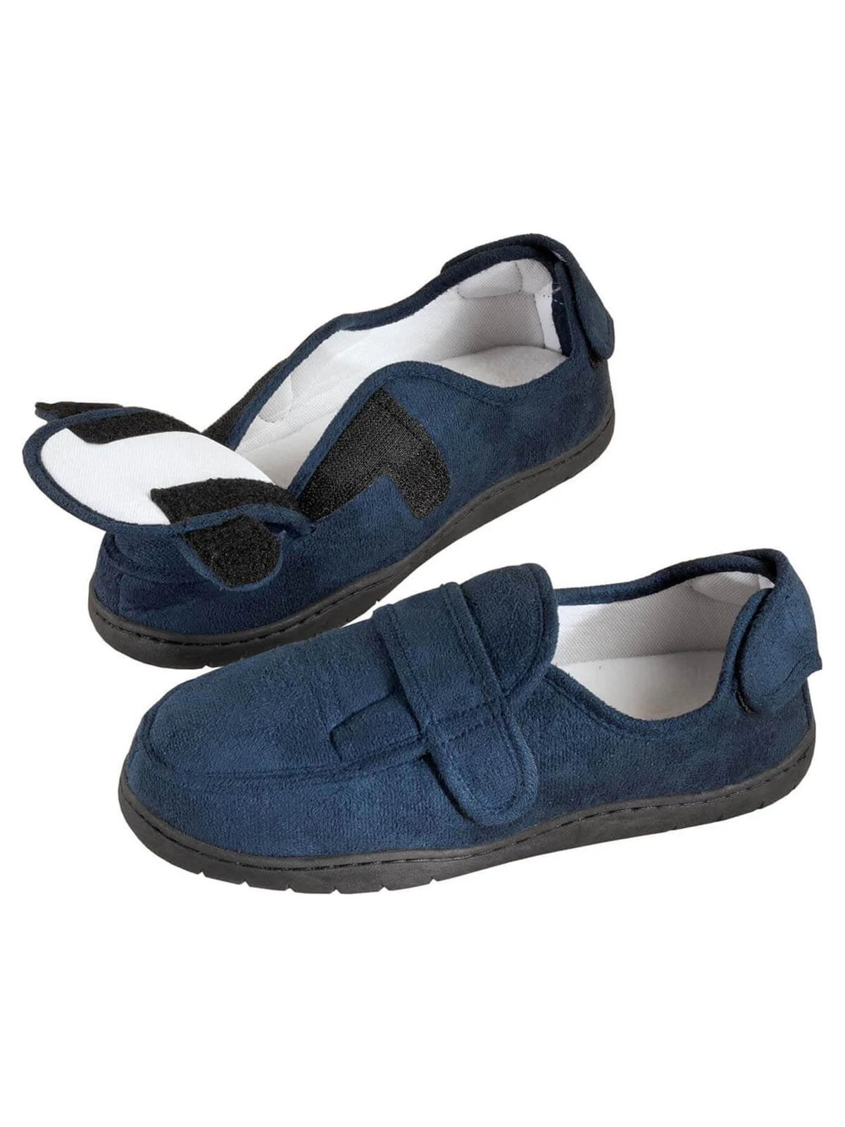 Navy Blue Memory Foam Slippers J5819