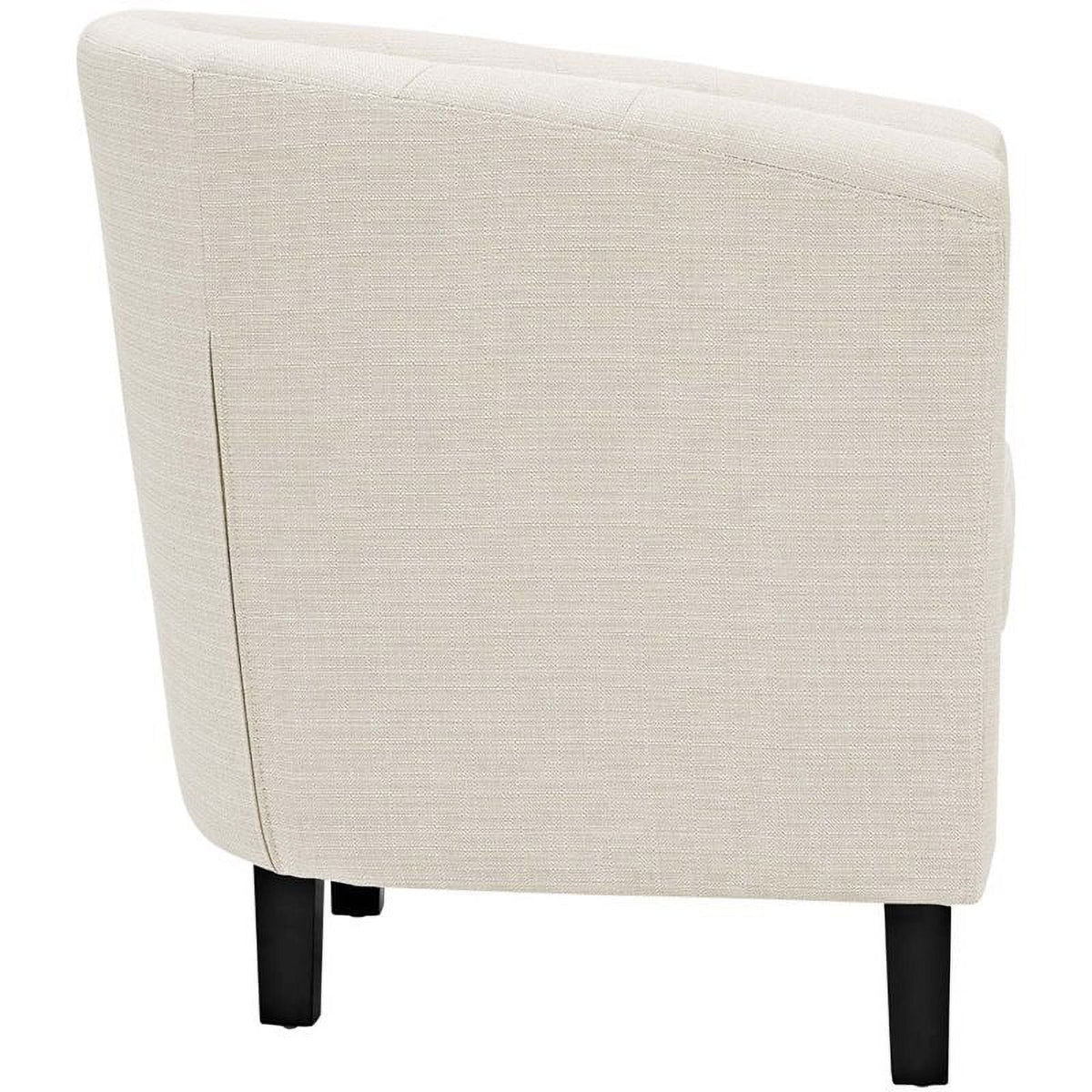 Beige 2 Piece Tufted Polyester Fabric Arm Chair Set Z12273