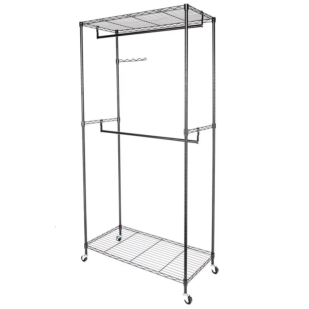 Heavy Duty Rolling Garment Rack Black R211018