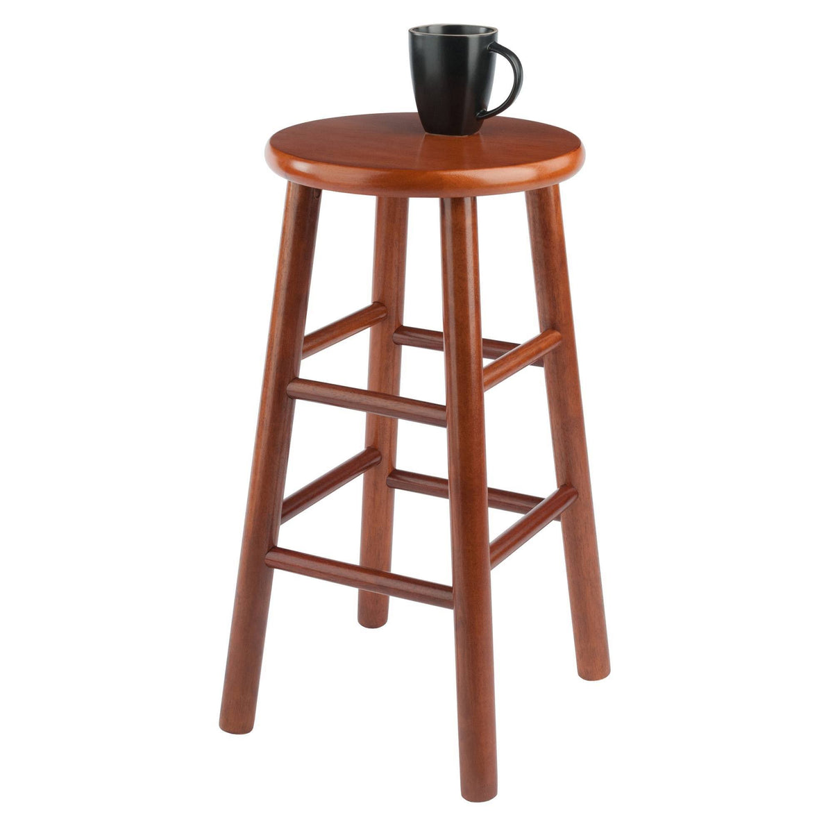 Cherry 24x22 Stool with Beveled Seat, Set of 2 F4384