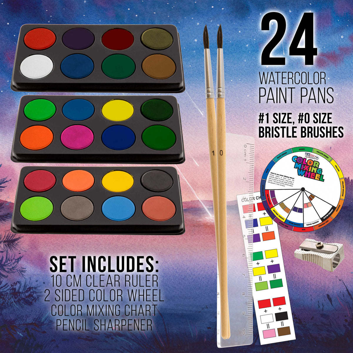 162-Piece Wood Box Art Painting and Drawing Set Y9543