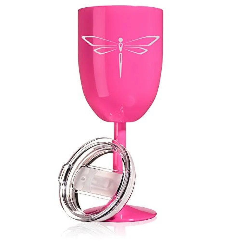 14 oz Double Wall Vacuum Insulated Stainless Steel Wine Tumbler with Lid P9069