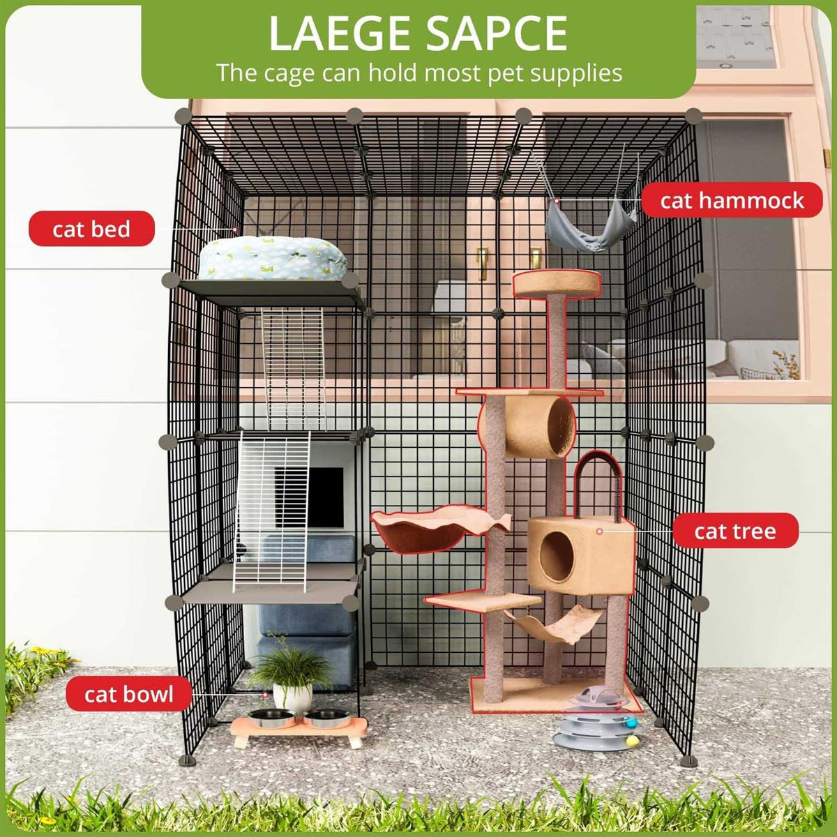 Outdoor Cat House Enclosure L8514