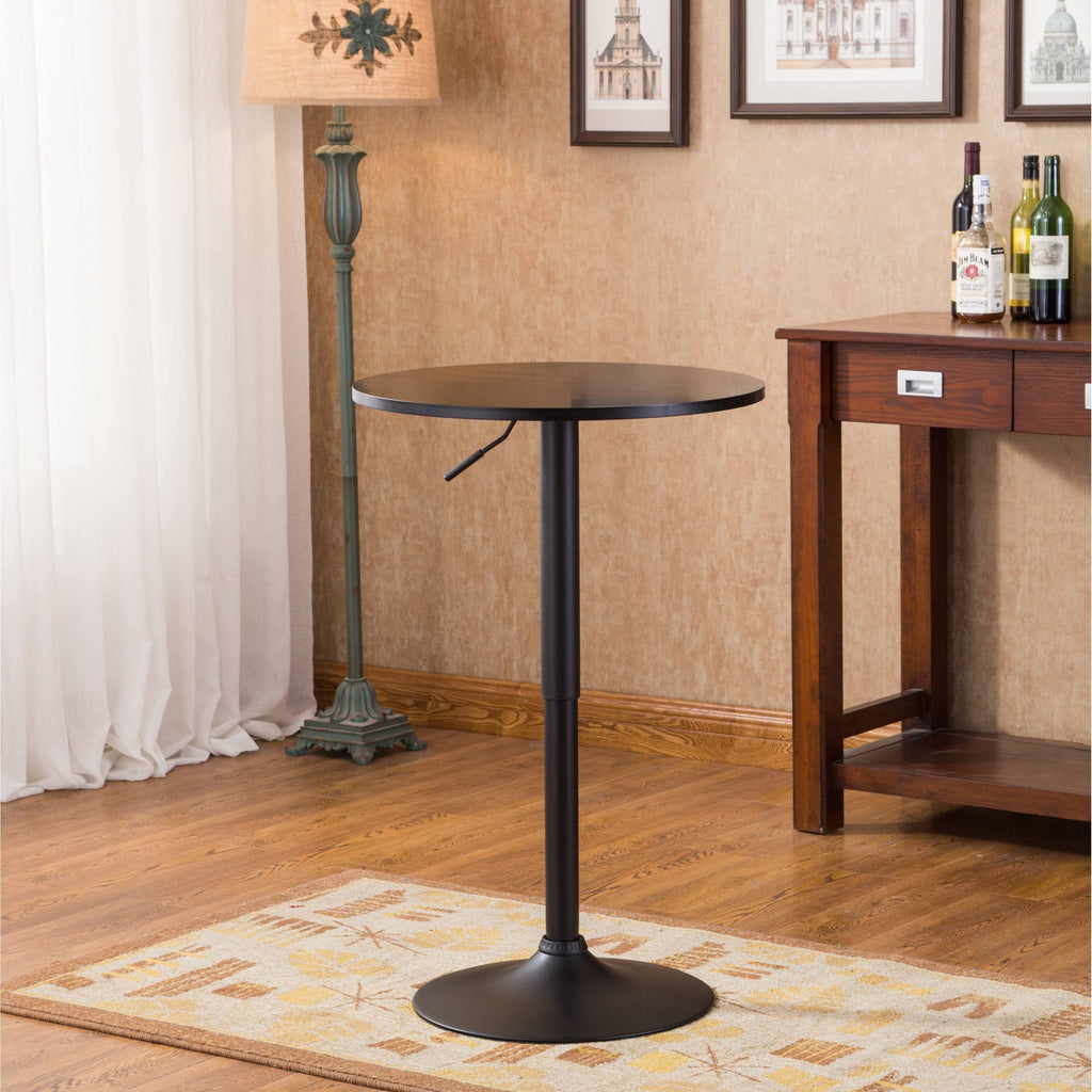 Black Round Adjustable Height Metal Bar Table Y5187