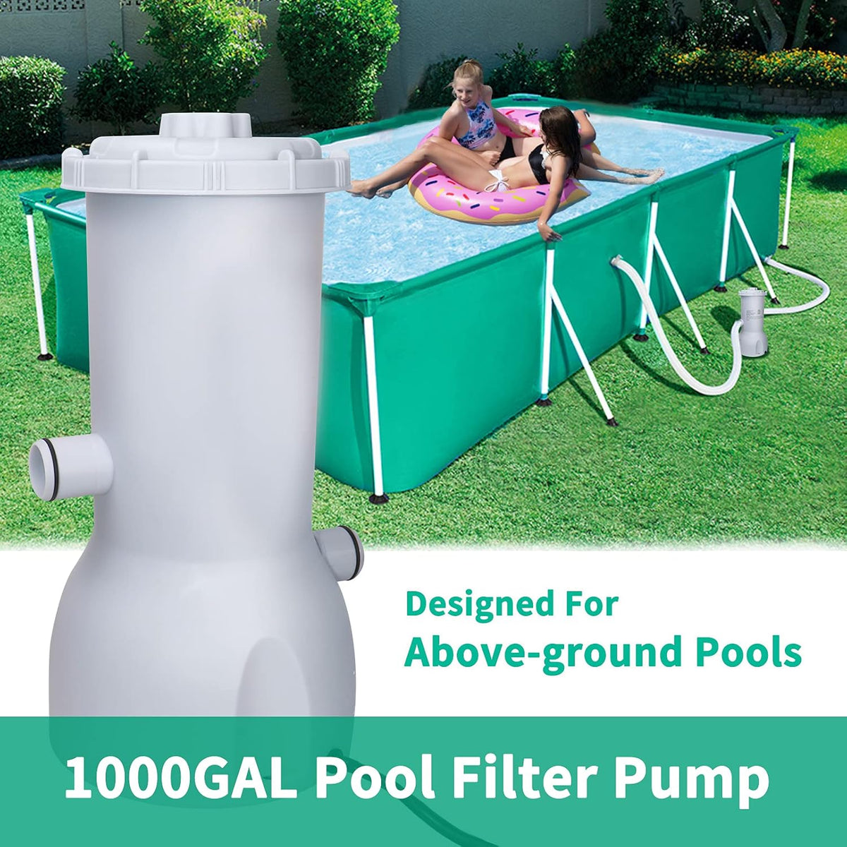 1000 GPH Clear Cartridge Filter Pump for Above Ground Pools, 110-120V with GFCI, Pack of 2 A774149