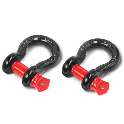 2 Pcs 1/2" D Ring Shackle 12 Ton with 5/8" Pin Z844249
