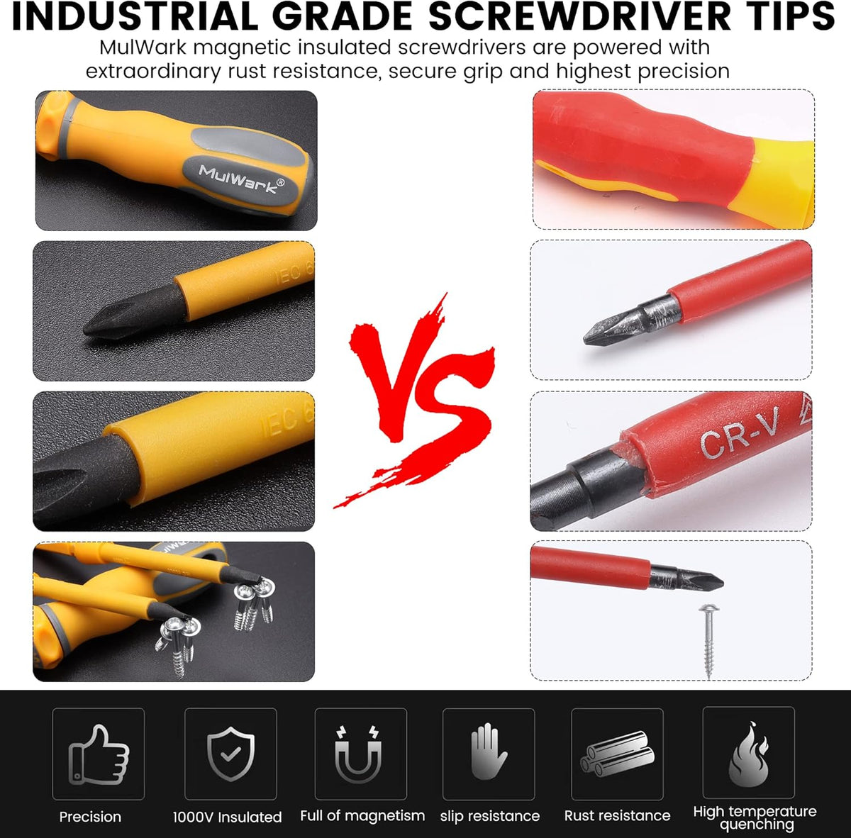 20-in-1 1000V Insulated Screwdriver Set, 12-Pcs Magnetic Phillips Slotted Square Torx Screwdriver, 4-Pcs Cabinet Utility Key & Tool Bag C45461