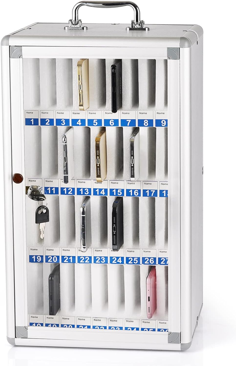 36 Slots Aluminum Alloy Pocket Chart Storage Cabinet E620944