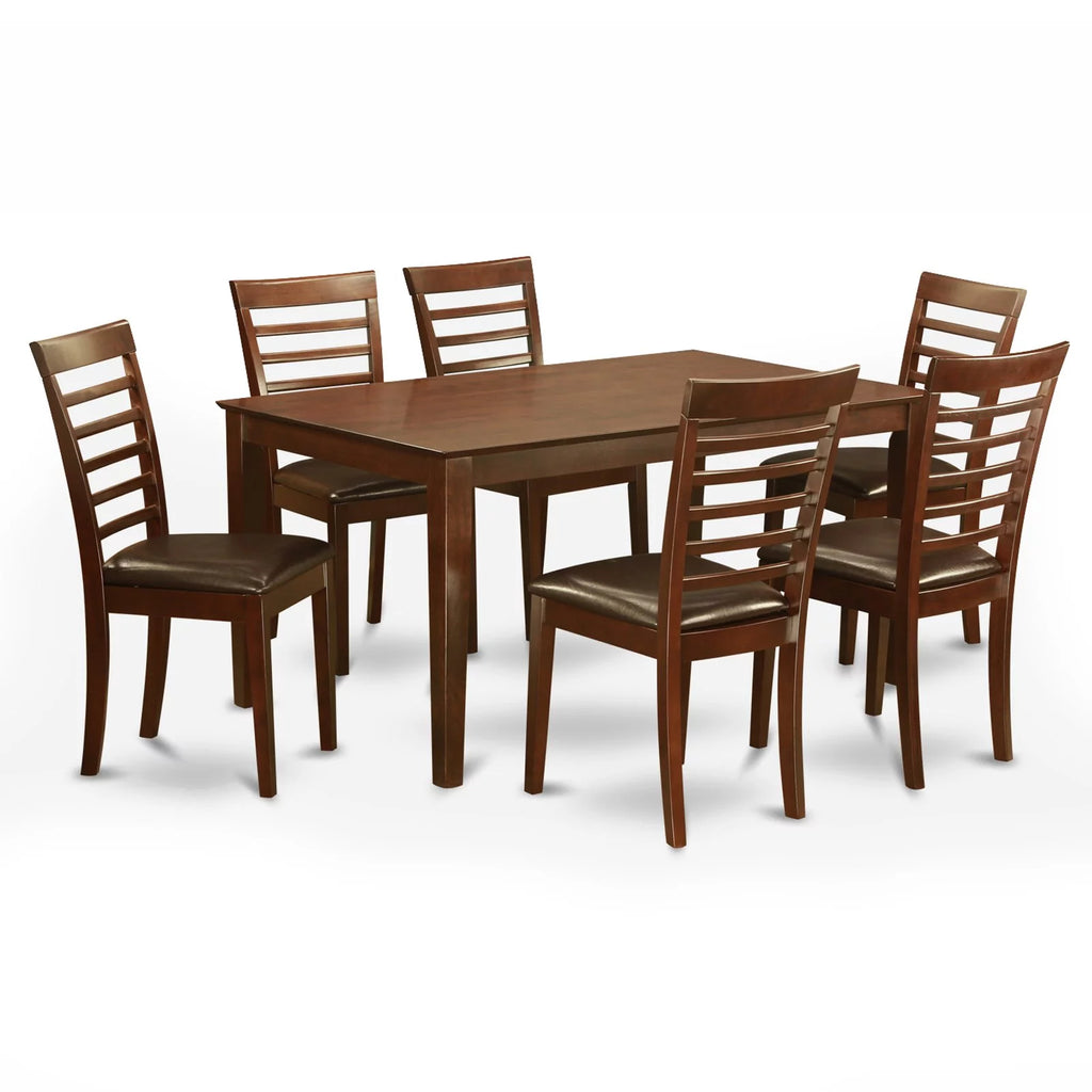 7 Piece Mahogany Wooden Dining Room Table Set A7912