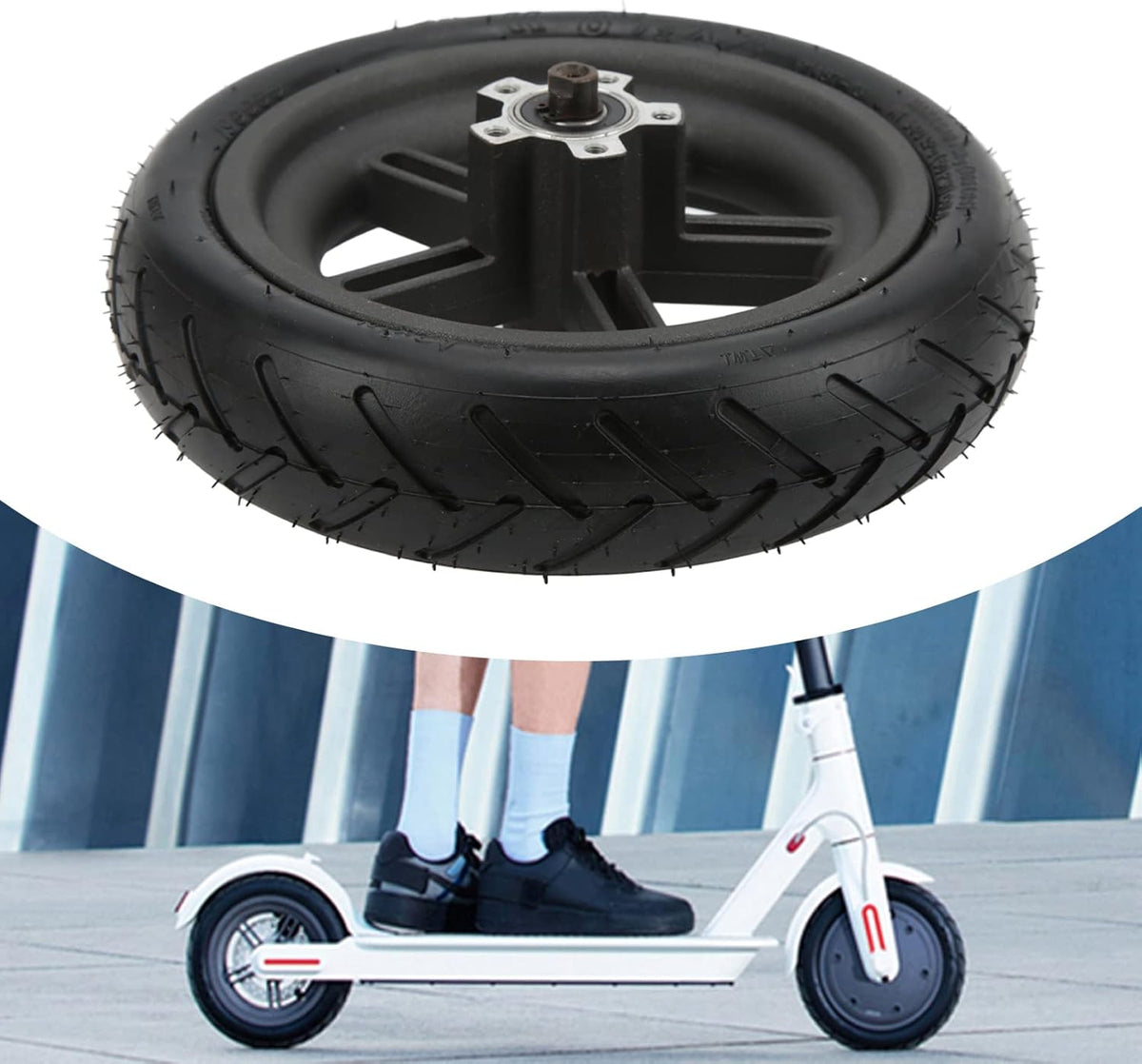 8.5 Inch Scooter Rear Tire Set with Inner Tube and Hub, Pack of 2 Y33854