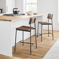 Rustic Counter Stool, Walnut, Antique Bronze, Set of 2 H37789