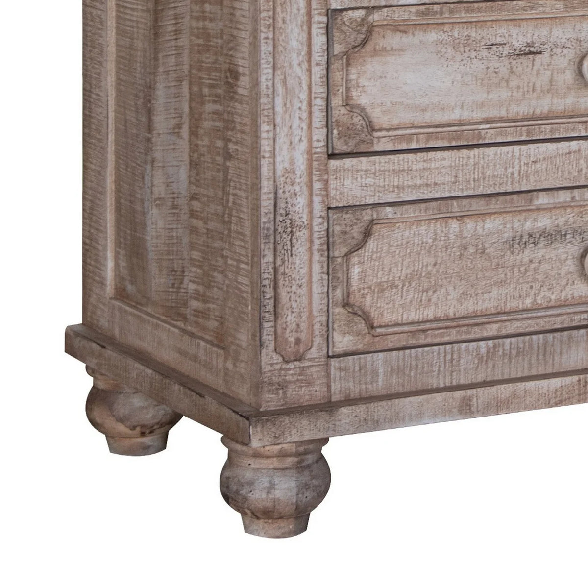 31 Inch Mango Wood 3 Drawer Nightstand J5562