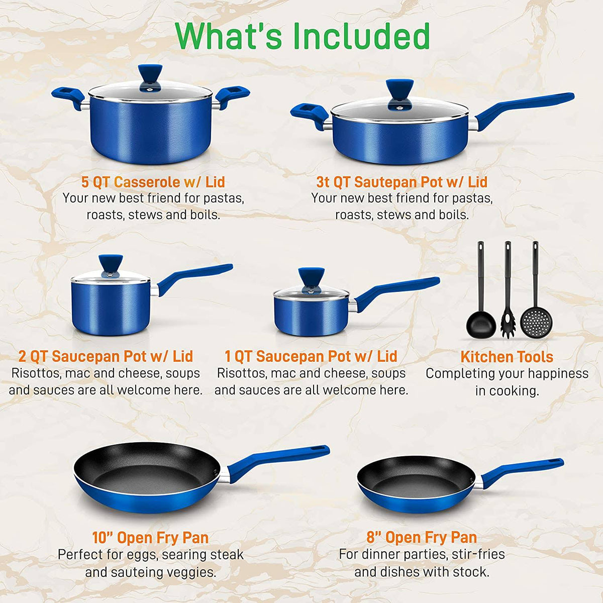 13-Piece Non-Stick Aluminum Cookware Set J83085