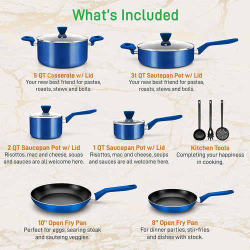 13-Piece Non-Stick Aluminum Cookware Set J83085