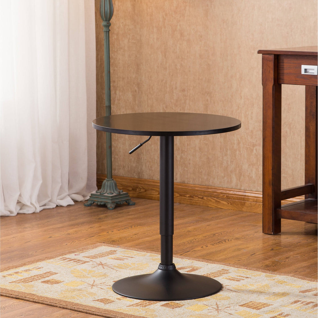 Black Round Adjustable Height Metal Bar Table Y5187